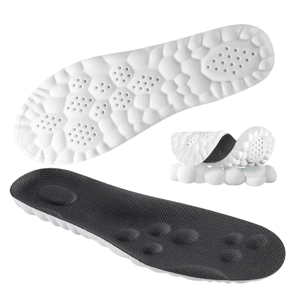4D Cloud Technology Insole - Super Soft Comfort Insoles, Soft Foot Protection Cloud Feeling Insole, U-Shape Memory Foam Insoles, 4D Sports Memory Foam Insoles (Black, Men 5-6/Women 6-7)