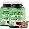 100% Natural Red Yeast Rice 1200 mg with CoQ10 100 mg, 2 in 1, Maintain Healthy Cholesterol Levels - 120 Veggie Capsules (2-Pack) view 1