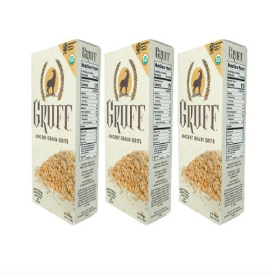 3 pack Ancient Grain Grits 24 oz box, Cracked Farro Grits, USDA Organic, Regenerative Organic Certified, Source Verified, Montana Grown, Prepare Sweet or Savory, 100% Whole Grain