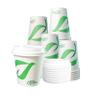 10 oz Compostable Paper Cups with White Dome Lids - Biodegradable Disposable White Paper Coffee Cups PLA Lined - Eco-friendly Hot and Cold Drinking Cups (1000) view 1