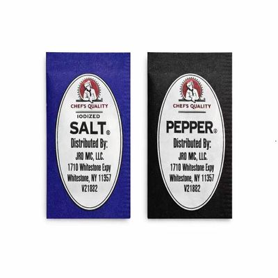 500 Iodized Salt Packets and 500 Pepper Packets Combo, Total 1000 Individual Wrapped Packets, 500 of Each, For Travel, Camping, Everyday Use