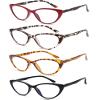 EYEURL 4-Pack Cat Eye Reading Glasses for Women Blue Light Blocking Fashion Computer Glasses Anti-Glare Cat Eye Readers For Women,1.5 view 2