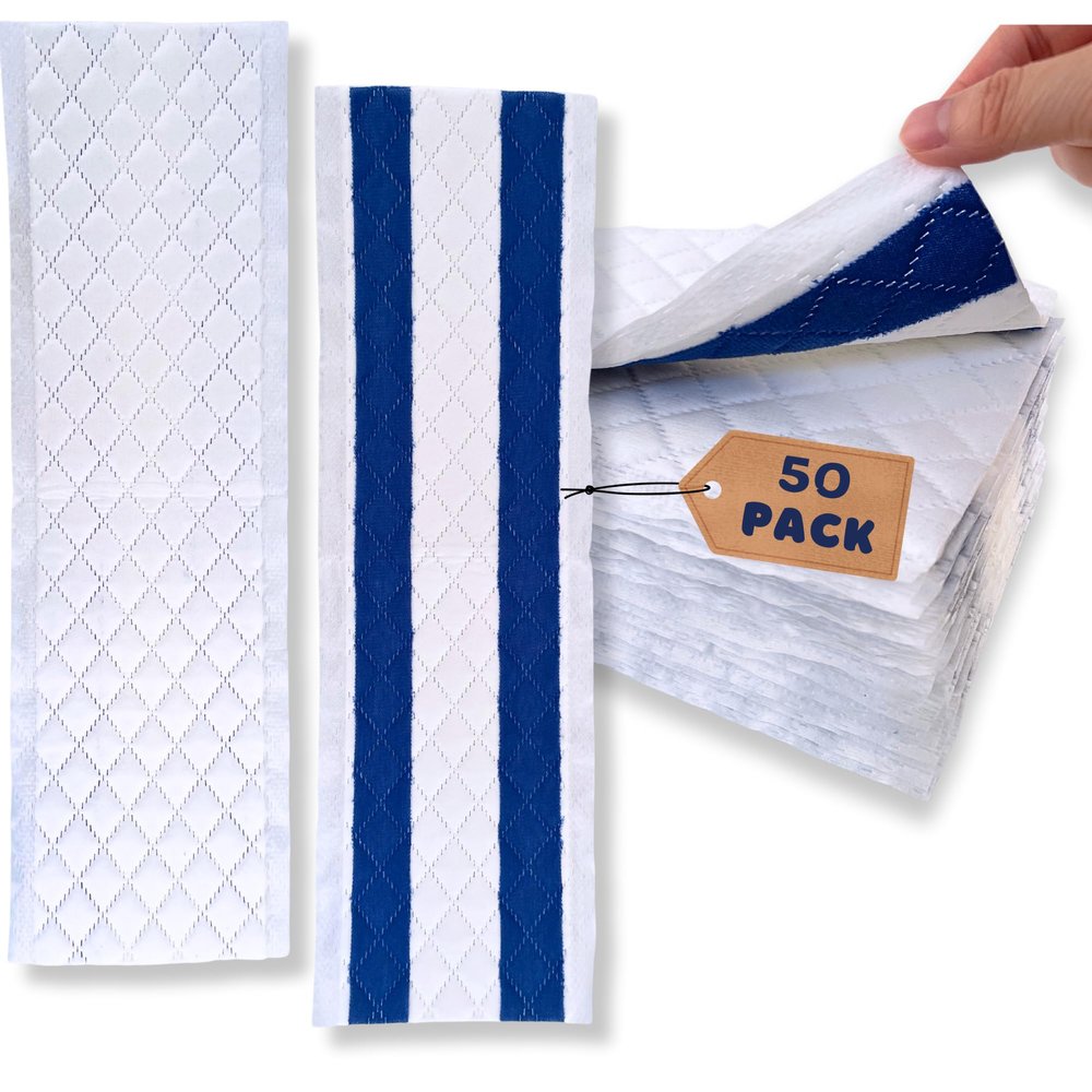 Microfiber Disposable Mop Pad for All 16-18'' Hook & Loop System Mop, Wet Dry Cleaning Pad Compatible with Bona,Rubbermaid,Turbo,Norwex (50 Pack)