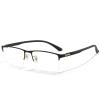 ANRRI Blue Light Glasses for Men Semi Rimless Glasses Lightweight Metal Frame Computer Gaming UV Blocking Black-Gold Eyewear view 1