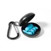 2pcs Earplug Cases, Round Portable Ear Plug Holder with Keychains, Earphones Pouch, Ear Bud Carrying Case Bag, Premium Carrying Case for Business Trip, Storage Earbuds, Trinkets, Pills (Black, Blue) view 3