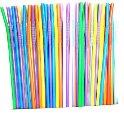 Aqibera BPA-Free 10.2''/26cm Long, =6mm, Extensible Disposable Plastic Drinking Straws - 100 Pcs Colorful, Multi Colors - Straws for Party, Cocktail, Juice, Milkshake, Picnic, Camping