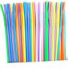 Aqibera BPA-Free 10.2''/26cm Long, =6mm, Extensible Disposable Plastic Drinking Straws - 100 Pcs Colorful, Multi Colors - Straws for Party, Cocktail, Juice, Milkshake, Picnic, Camping view 1