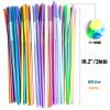 Aqibera BPA-Free 10.2''/26cm Long, =6mm, Extensible Disposable Plastic Drinking Straws - 100 Pcs Colorful, Multi Colors - Straws for Party, Cocktail, Juice, Milkshake, Picnic, Camping view 2