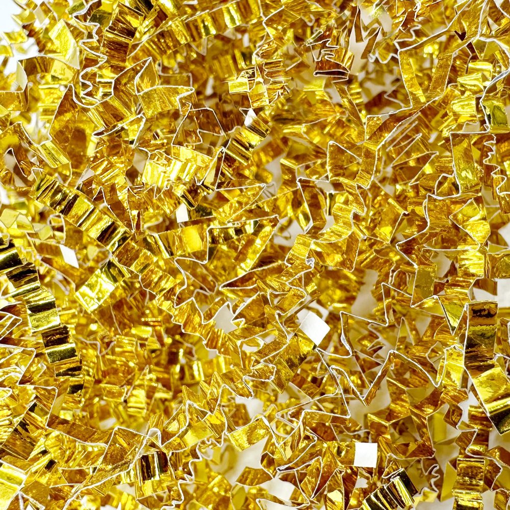 1LB Crinkle Cut Paper Shred Filler for Gift Box Bag and Basket On Holidays (Gold)