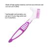 Airshi Denture Brush, 2Pcs Denture Toothbrush, Effective Purple Portable for Travel Indoor Outdoor Home view 2