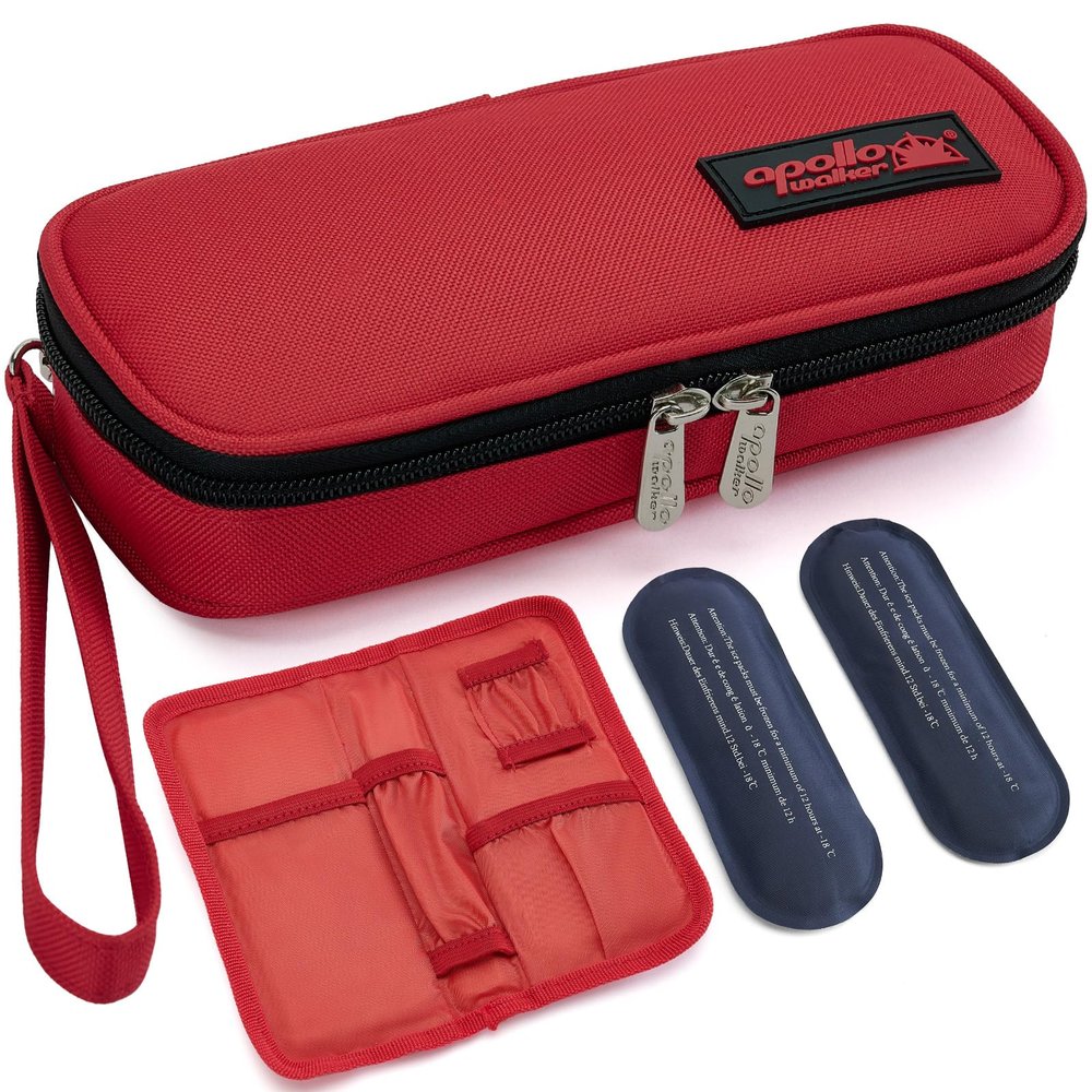 apollo walker Insulin Cooler Travel Case Diabetic Medication Cooler with Ice Packs and Insulation Liner insulin cooler travel case tsa approved