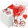 100 Pack Valentine Guest Napkins Red Heart Tree Bicycle Print Paper Dinner Napkins Sweet Decorative Disposable Hand Napkins for Party Tableware Supplies, 13 x 15.7 Inch view 1