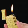 Dragon Relief Design, Side Wheel Frosted Lighter, refillable Butane, Soft Flame Lighter, flip, Outdoor, Camping, Men's GiftFree of Butane Gas (B) view 4
