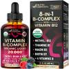 USDA Organic Vitamin B-Complex B5 Pantothenic Acid | B12 Methylcobalamin | B1 Thiamine | B6 Pyridoxine | B7 Biotin | B9 Folic | B3 Niacinamide - B Complex Liquid Drops, Made in USA Supplement, 2fl oz view 1