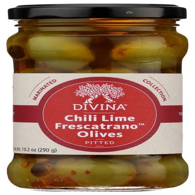 Divina Chili Lime Frescatrano Olives, Vegan, 10.2 Ounces (Pack Of 6)