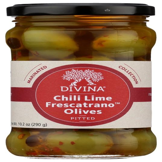 Divina Chili Lime Frescatrano Olives, Vegan, 10.2 Ounces (Pack Of 6)