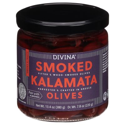 Divina Smoked Kalamata Olives, Vegan, 7.8 Ounces (Pack Of 6)