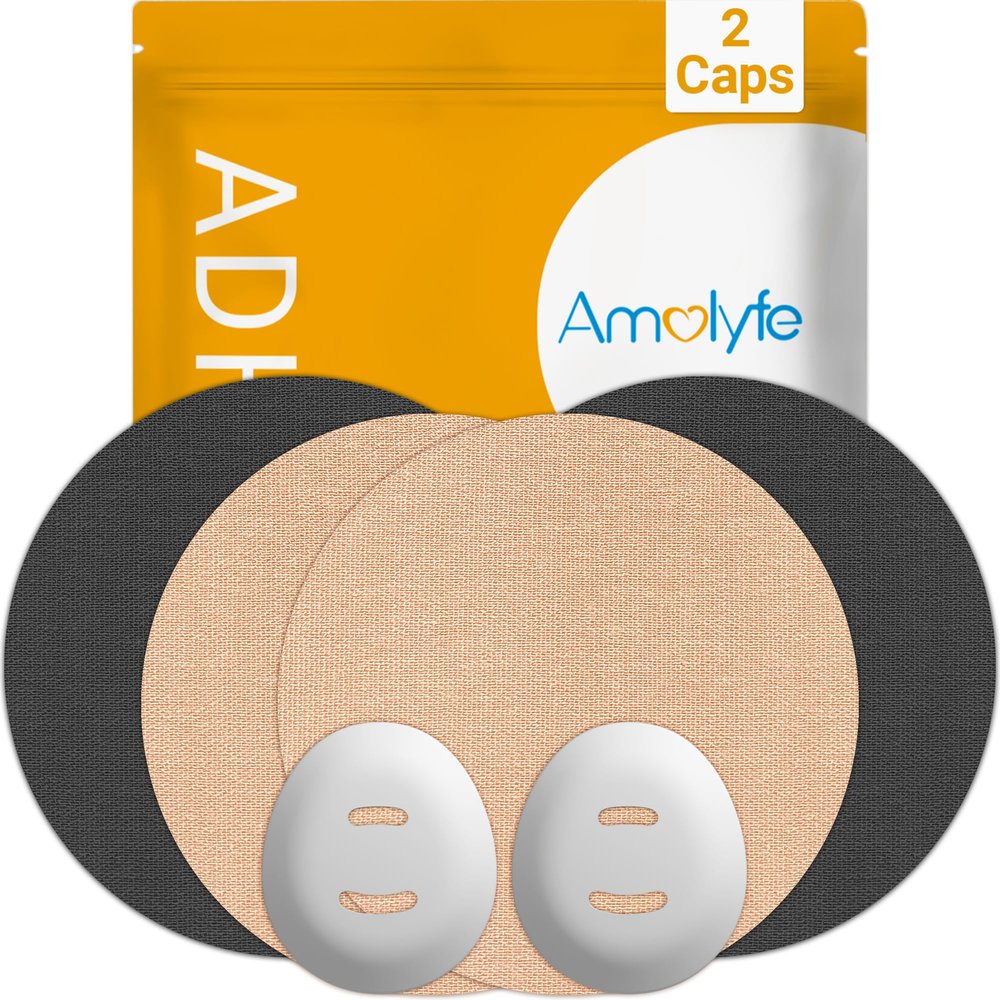 Amolyfe - Dexcom G7 & Stelo Adhesive Patches Trial Pack - 2 Reusable Add-On Protective G7 Sensor Covers for Better Rotation, Sample Waterproof and Breathable Dexcom G7 Stelo Over Patches Included