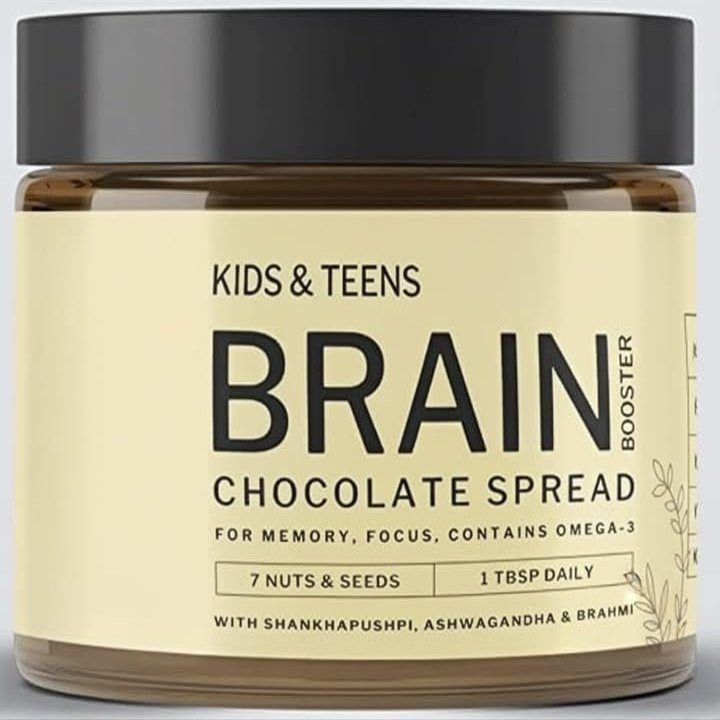 Good For Speech Delay, Eye Contact, Concentration,Focus :Kids And Teens Health Booster Chocolate Spread | Shankhapushpi | Ashwagandha | Brahmi | 340 gm