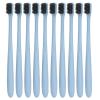 50Pcs Disposable Wheat Straw Soft Travel Toothbrushes with Tube - Portable Colorful Oral Care Toothbrushes for On The Go(Blue) view 3