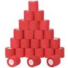 24 Pack Self Adherent Cohesive Wrap Bandages Non Woven Cohesive Bandage Elastic Self Adhesive Bandage Wrap Sports Athletic Tape First Aid Tape for Wrist Ankle Pet Vet Wrap Grip Cover 2 inch (Red) view 1