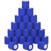 24 Pack Self Adherent Cohesive Wrap Bandages Non Woven Cohesive Bandage Elastic Self Adhesive Bandage Wrap Sports Athletic Tape First Aid Tape for Wrist Ankle Pet Vet Wrap Grip Cover 2 inch (Blue) view 1