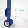 24 Pack Self Adherent Cohesive Wrap Bandages Non Woven Cohesive Bandage Elastic Self Adhesive Bandage Wrap Sports Athletic Tape First Aid Tape for Wrist Ankle Pet Vet Wrap Grip Cover 2 inch (Blue) view 4