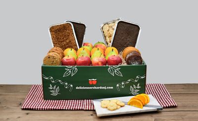All Occassion Double Layer Fruit & Bakery Gift Box - (All Occassion Gift, Sympathy Basket, Bereavement Gift, Holiday, Thank You Gift, Corporate Gift) - Delicious Orchards