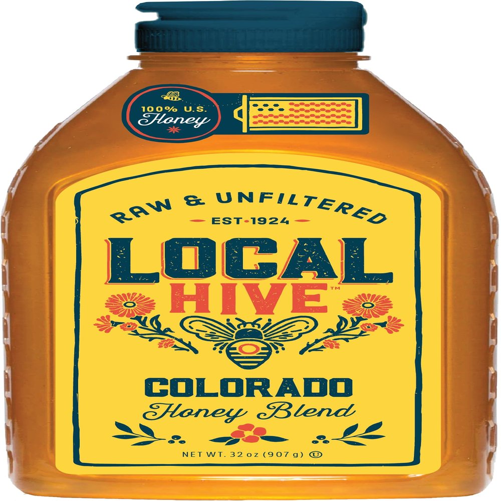 Local Hive Colorado Raw & Unfiltered  32 oz | 100% Pure U.S. Honey | Natural Sweetener Sourced from American Bees & Beekeepers | Authentic Regional Flavor | Ideal for Tea, Baking & Cooking