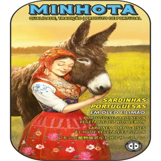 Conservas A MINHOTA - Gourmet Canned Sardines in Vegetable Oil and Lemon (Portuguese Heritage) - 4.23oz / 120gr (Pack of 5 cans)