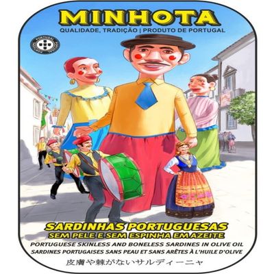 Conservas A MINHOTA - Gourmet Canned skinless and boneless Sardines in Olive Oil (Portuguese Heritage) - 4.23oz / 120gr (Pack of 5 cans)