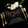 EcoQuality 8" inch Clear Square Plastic Plates - Disposable China Like Party Plates, Heavy Duty Salad Plates, Dessert Plate, Dinners, Dessert, Wedding, Serveware, Catering (110) view 3