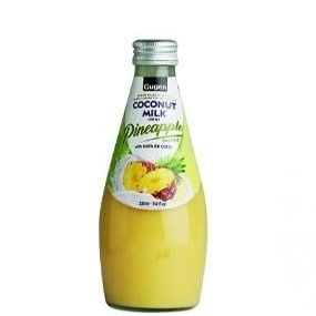 Gugen Coconut Milk With Nata De Coco Pineapple - Tropical Delight in a Bottle  9.8 Fl Oz (pack of 1)