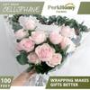 PerkHomy Clear Cellophane Wrap Roll 32" x 100' 3 Mil Thick Cellophane For Gift Basket Treats Goodie Wrapping Craft Flower Bouquet Plastic (Clear, 100ft (32in Width)) view 3
