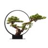 Artificial Bonsai Artificial Bonsai Tree New Chinese Style Green Simulation Welcome Pine Bonsai Tree Indoor Living Room Decor Artificial Bonsai Plant Metal Frame for Home Office view 1