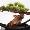 Artificial Bonsai Artificial Bonsai Tree New Chinese Style Green Simulation Welcome Pine Bonsai Tree Indoor Living Room Decor Artificial Bonsai Plant Metal Frame for Home Office view 3
