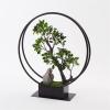Artificial Bonsai Artificial Bonsai Tree New Chinese Round Iron Art Simulation Green Bonsai Tree Living Room Corridor Rockery Welcome Simulation Bonsai Plant for Home Office view 4