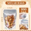 100 PACK 4x6 Mylar Bags for Food Storage Resealable Stand Up Bags for Small Business Packaging Supplies Clear Foil Food Storage Packaging Bag view 3