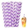 100 Pcs Purple Straws, Disposable Paper Straws for Baby Gender Reveal Party Supplies, Restaurant Juice, Coffee, Cold Drinks, Dessert and DIY Decoration (7.76 inch, Purple Striped) view 1
