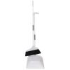 BESTonZON Broom and Dustpan Set Plastic Indoor Broom with Dust Pan Set Stand Up Dustpan Long Handle Angle Broom and Dust Pan Sweeping Broom for Home Floor Cleaning Tools White view 1