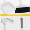 BESTonZON Broom and Dustpan Set Plastic Indoor Broom with Dust Pan Set Stand Up Dustpan Long Handle Angle Broom and Dust Pan Sweeping Broom for Home Floor Cleaning Tools White view 2
