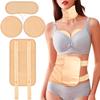 4 Pcs Castor Oil Pack Wrap Organic Cotton for Liver Detox, Stomach, Belly, Neck, Breast & Entire Body, Reusable Pads Kit for Hot/Cold Compress with Adjustable Elastic Strap, Waterproof & Anti Oil Leak view 1