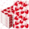 100Pack Valentine's Day Guest Napkins Red Heart Hand Napkin 3 Ply Love Hearts Disposable Dinner Paper Napkin Holiday Decorative Napkin for Wedding Anniversary Party Supplies, 13 x 15.7 Inch view 1