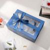 PACKQUEEN Large Blue Gift Box with Window, 13.5x9x4.1 Inches Clear Gift Box for Present Contains Ribbon, Card, Groomsman Proposal Box with Magnetic Lid (Glossy Blue) view 4