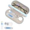 Eyeglass Case Double Sided Travel Size Cute Portable Contact Lens Box 2 in 1 Multifunction With Tool for Daily Outdoor Office view 1