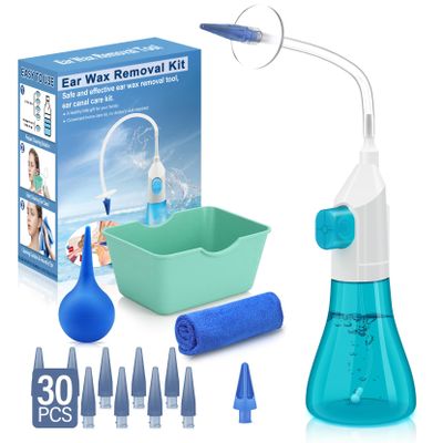 Ear Wax Removal Kit, Ear Cleaner Earwax Removal Kit, Ear Wax Cleaning Kit, Ear Irrigation Flushing System, Clean Ear Built Up Wax for Adults Kids, Ear Wax Removal Tool