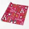 MyPupSocks Personalized Name Wrapping Paper Christmas Santa Birthday Boy Wrapping Paper Roll Red Wrapping Paper Christmas Wrapping Paper 4 Rolls view 2