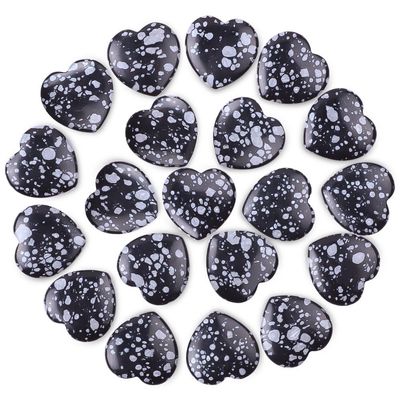 10pcs Natural Crystal Snow Flake Heart Love Shaped Snow Flake Healing Stones Polished Rocks Cute Mini Palm Chakra Gemstones Reiki Energy Balancing Stone for Meditation Birthday Gift 0.8 inch(20mm)