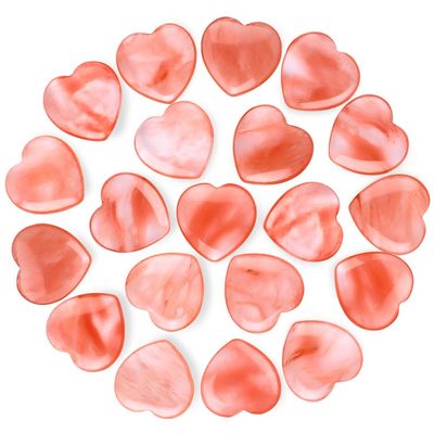 10pcs Natural Crystal Watermelon Quartz Heart Shaped Healing Watermelon Quartz Stones Polished Cute Mini Palm Chakra Gemstones Reiki Energy Balancing Stone for Meditation Birthday Gift 0.8 inch(20mm)