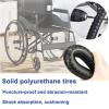 WORDFUN 2X Solid Wheel Replacement for Wheelchairs, Manual Wheelchair Rear Wheel, Rear Rollator Replacement Wheel Assembly, Wearresistant, Metal Wheel Hub, with Bearing view 3